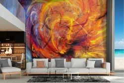 Carta da Parati dipinto moderno colori astratti rosso blu