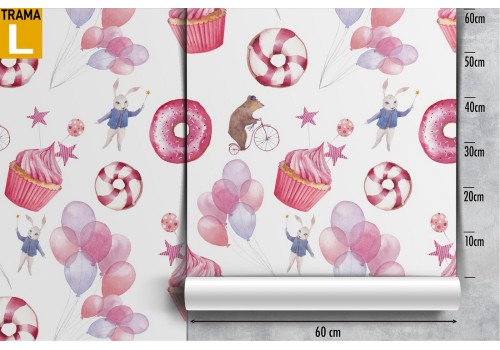 Carta da Parati dolcetti decorazione bambini. 2