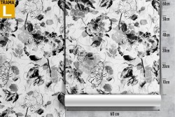 Carta da Parati fiori astratti bianco e nero pattern.