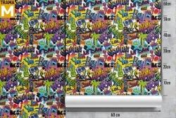 Carta da Parati Decorazioni e Pattern Moderna Scritte