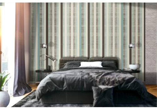 Carta da Parati righe usurate decorazione anni '70.