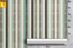 Wallpaper with worn stripes, 1970s decoration.