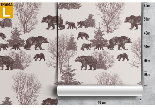 Wallpaper family of stylized bears decoration. 2