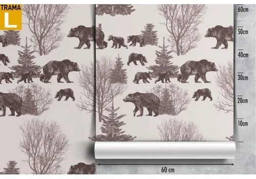 Wallpaper family of stylized bears decoration. 2