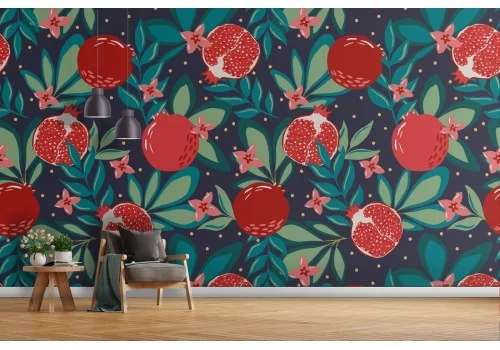 Carta da Parati frutta pompelmi natura pattern.