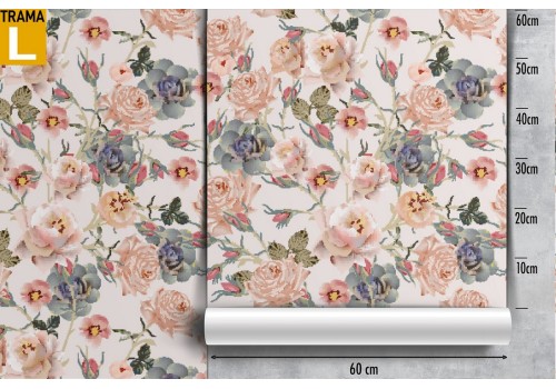 Vintage roses flowers wallpaper pattern. 2