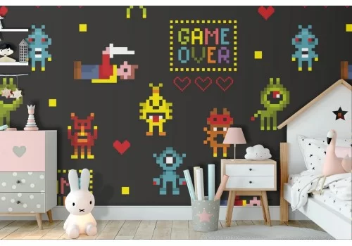 Carta da Parati personaggi giochi arcade bambini.