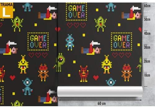 Carta da Parati personaggi giochi arcade bambini. 2