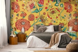 70's flower decoration wallpaper.