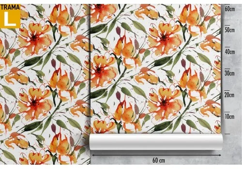 Orange flowers nature pattern wallpaper. 2