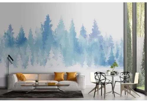 Carta da Parati illustrazione foresta astratta