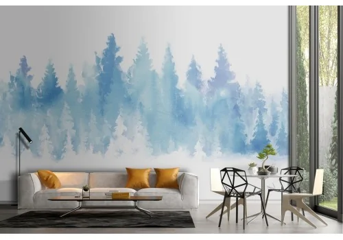 Carta da Parati illustrazione foresta astratta