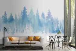 Carta da Parati illustrazione foresta astratta