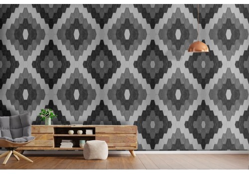 Geometric diamond pattern wallpaper decoration.