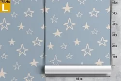 Carta da Parati stelle stilizzate decorazione bambini.