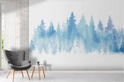 Carta da Parati illustrazione foresta astratta