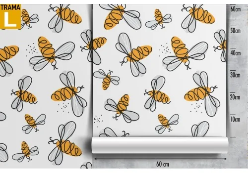 Stylized bees wallpaper decoration for children. 2