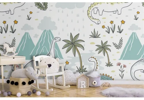 Dinosaur wallpaper decoration for children.