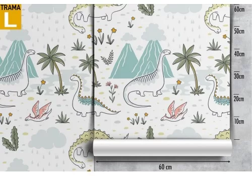 Carta da Parati dinosauri decorazione bambini. 2