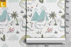 Carta da Parati dinosauri decorazione bambini.