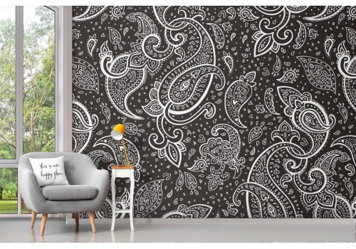 Abstract flowers wallpaper decoration from the '70s.