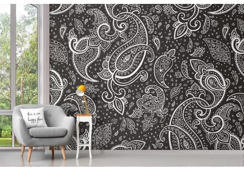 Carta da Parati fiori astratti decorazione anni '70.