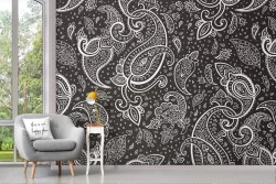 Abstract flowers wallpaper decoration from the '70s.