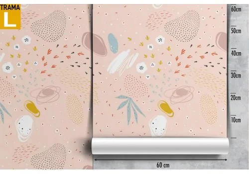 Carta da Parati foglie e forme astratte pattern. 2