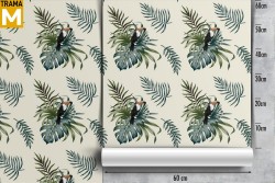 Carta da Parati animali Foglie Tropicale