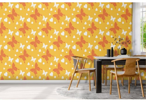 Butterfly stylized wallpaper animal pattern.