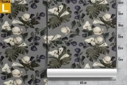 White flowers and leaves pattern nature wallpaper.