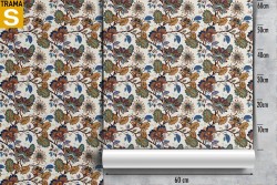 Carta da Parati Design e Stili Flora e Fauna Foglie Natura Vintage