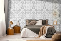 Damask geometric vintage wallpaper.
