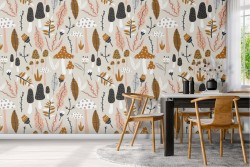 Wallpaper undergrowth leaves and mushrooms nature.