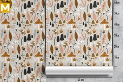 Carta da Parati Fiori Foglie Natura Stilizzata