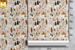 Carta da Parati Fiori Foglie Natura Stilizzata