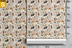 Carta da Parati Design e Stili Flora e Fauna Fiori Foglie Natura Stilizzata