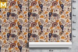 Carta da Parati animali Foglie Natura Vintage