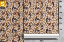 Wallpaper Design and Styles Flora and Fauna Animals Leaves Nature Vintage