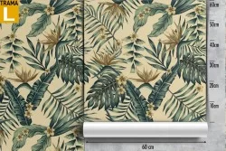 Carta da Parati foglie tropicali pattern decorazione.