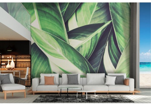 Wallpaper illustration green leaves nature