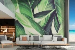 Wallpaper illustration green leaves nature