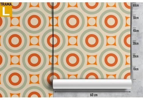 Wallpaper with circles and 70s geometric patterns. 2
