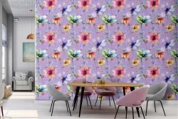 Wallpaper flowers abstract nature decoration.