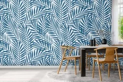 Wallpaper with stylized leaves in a minimal pattern.