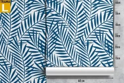 Wallpaper with stylized leaves in a minimal pattern.