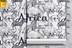 Carta da Parati scritte e animali Africa natura pattern.