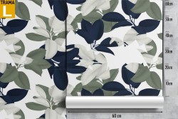 White and blue flowers nature pattern wallpaper.