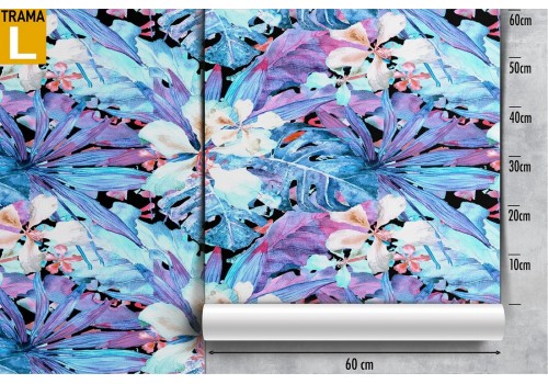 Wallpaper flowers and painted leaves nature refined pattern. 2