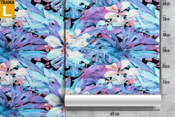 Wallpaper flowers and painted leaves nature refined pattern.